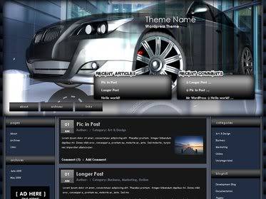 Free Wordpress Theme - 3D car