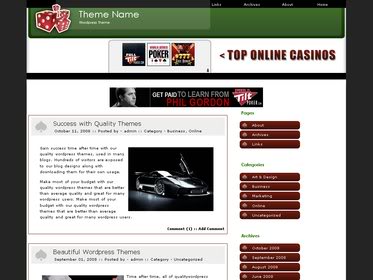 Free Wordpress theme - Poker affiliates