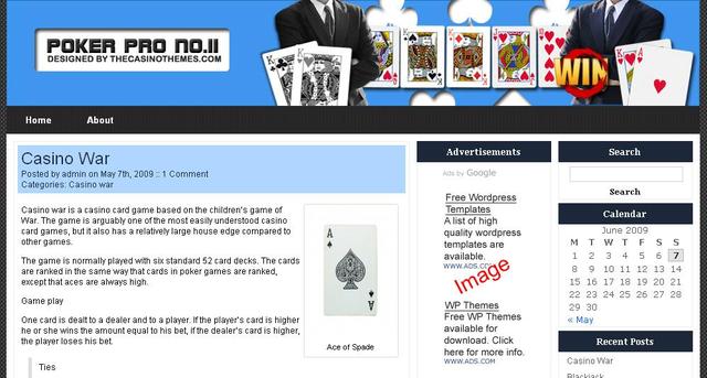 Free Wordpress theme - Poker Pro 11