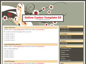 Online Casino Template 55  WordPress Theme Screenshot