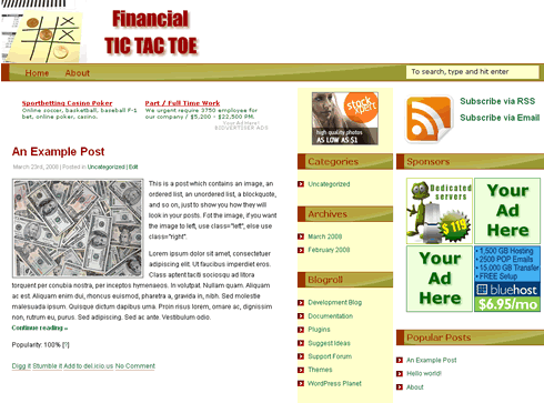 Free WordPress Theme 3 columns FTT