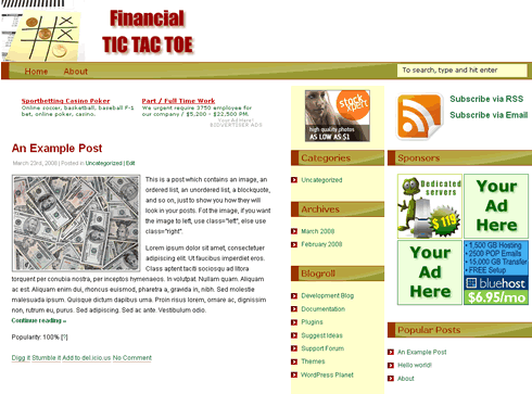 Free Wordpress Theme 3 columns FTT