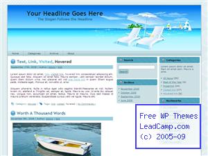 Summer Beach Lounge Pair Free WordPress Template / Themes