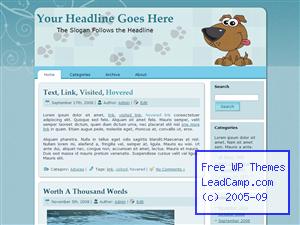 Happy Puppy Paws Free WordPress Template / Themes