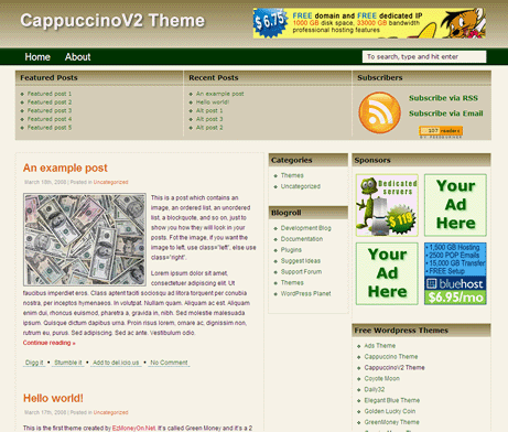 CappuccinoV2 ? Free Wordpress Theme