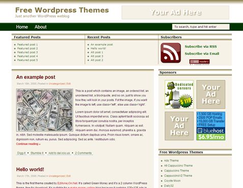 White Cappuccino - Free WordPress themes