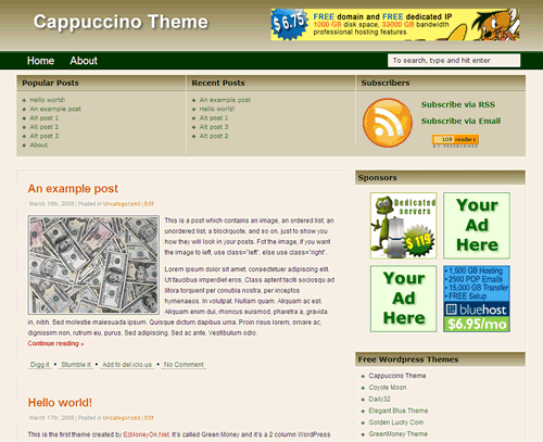 Cappuccino - Free WordPress themes