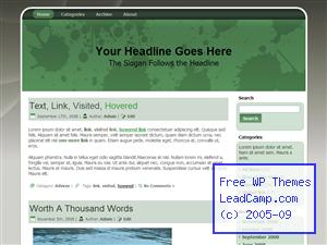 Green Paint Splashes Free WordPress Template / Themes