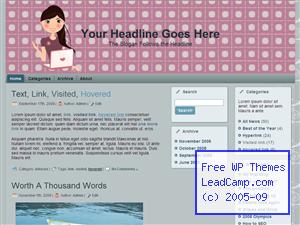 Girl Loves Her Laptop Free WordPress Template / Themes