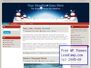 Snowman Night Sky Free WordPress Template / Themes
