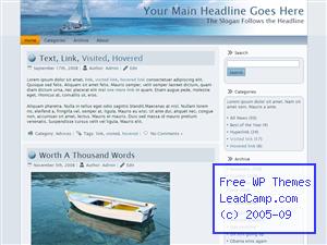 Calm Blue Sailing Free WordPress Template / Themes
