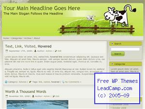Cows In Green Field Free WordPress Template / Themes