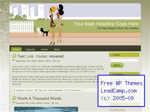 Lady Poodle Walk Free WordPress Template / Themes