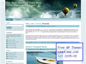 Floating Hot Air Balloons Free WordPress Template / Themes