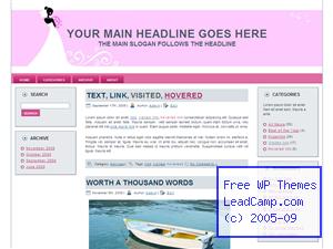 Pink Wedding And Bride Free WordPress Template / Themes