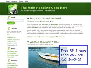 Green Music Folder Speakers Free WordPress Template / Themes