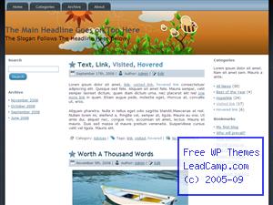 Bees Buzzing In Spring Free WordPress Templates / Themes