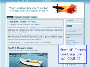 Surfer At Sunst Free WordPress Templates / Themes